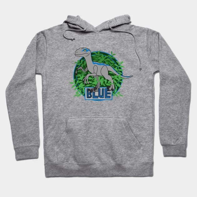 Dinosaur Blue Hoodie by Pendientera